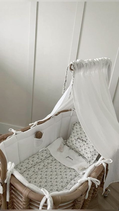 Cute Cribs, Baby Aesthetic Girl, Lullaby Aesthetic, Porsche Mom, Range Rover Mom, Vintage Baby Rooms, Birkin Mom, French Nursery, Cozy Baby Room