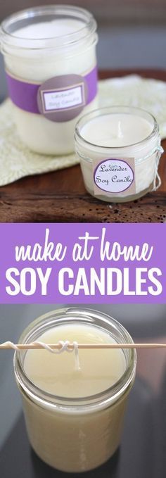 DIY Soy Candles- Super Easy and Crafty Diy Candles Easy, Homemade Soy Candles, Gifts Homemade, Making Candles Diy, Candle Making Business, Soy Candle Making, Food Candles, Candle Making Supplies, Diy Candle