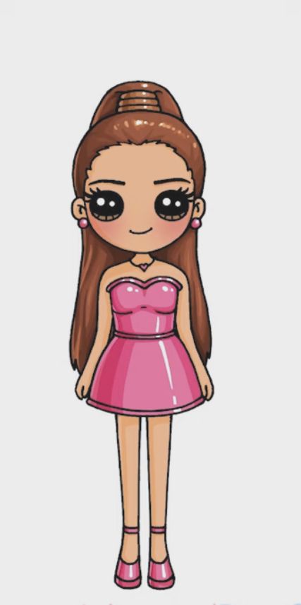 Draw So Cute People, Drawing Pictures For Kids, Kawaii Girl Drawings, Cute Disney Drawings, Disney Princess Images, Kawaii Illustration, Kawaii Doll