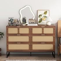 Dresser With Rattan, Rattan Drawers, Closet Living Room, Rattan Dresser, Dresser Modern, Drawers For Bedroom, Living Room Entryway, Bedroom Closet, Modern Dresser