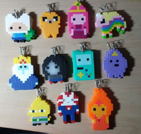 Adventure Time Cast  - Keychains by IAmArkain.deviantart.com on @DeviantArt Modele Pixel Art, Hamma Beads Ideas, Pixel Beads, Kandi Ideas, Easy Perler Beads Ideas, Pearl Beads Pattern, Hama Beads Design, Perler Bead Templates, Perler Crafts