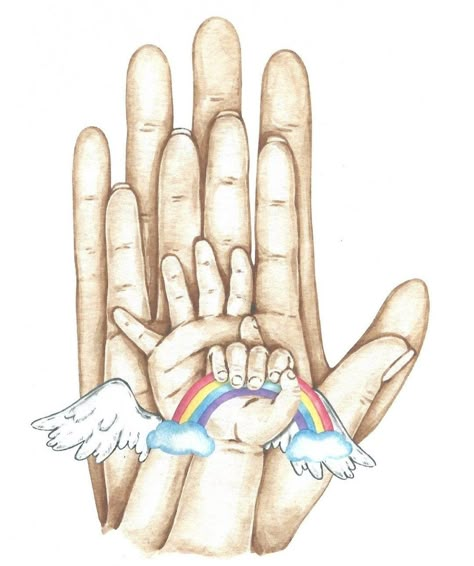 Miscarriages Pictures Aesthetic, Miscarriages Pictures Art, Rainbow Baby Tattoo Ideas, Baby Angel Drawing, Rainbow Baby Tattoo, Tattoos For Miscarriages, Miscarriages Pictures, Miscarried Baby Tattoo, Angel Baby Drawing