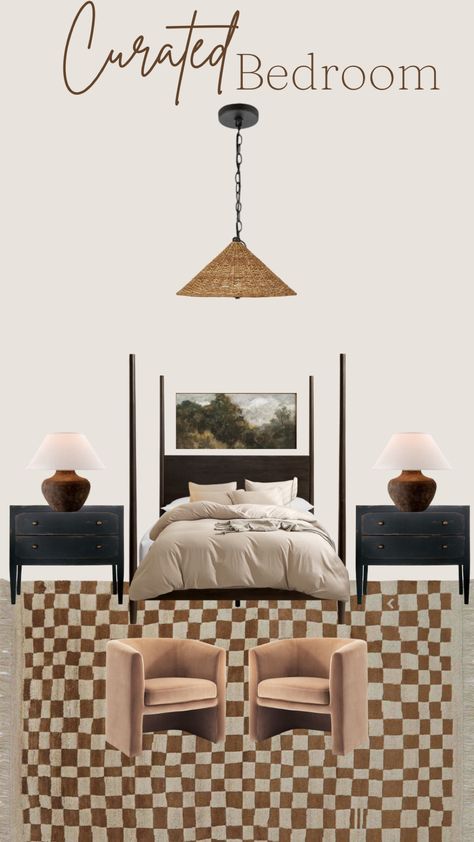 Irregular Checkerboard Rug curated on LTK Checkerboard Bedroom, Checkered Room, Four Post Bed, Checkerboard Rug, 2024 Bedroom, 1st House, Luxury Bedroom Decor, Moody Bedroom, Attic Bedroom