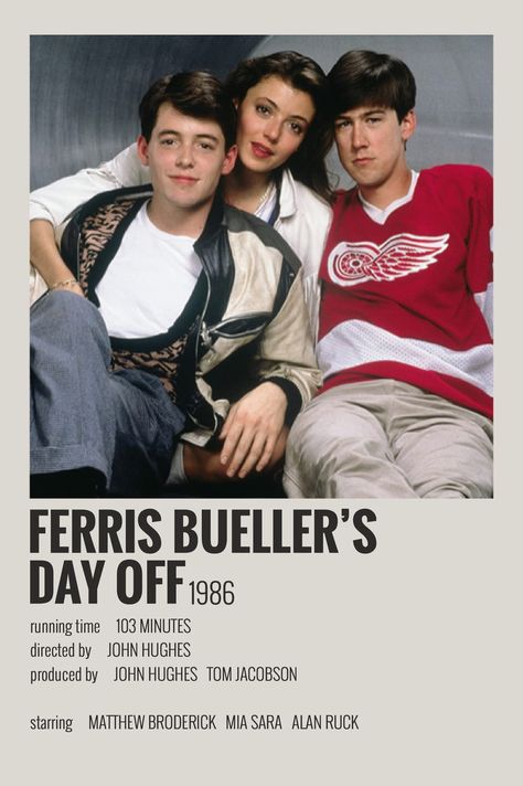 alternative minimalist polaroid poster made by @majaaplb (me) Ferris Bueller Day Off, Ferris Bueller’s Day Off, Minimalist Polaroid Poster, 2010s Aesthetic, Movie Wall, Iconic Movie Posters, Ferris Bueller, Movie Card, Film Posters Minimalist