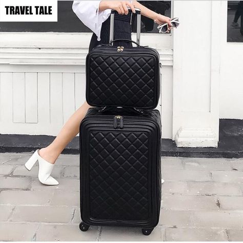 New Women PU Leather Luxury Crocodile pattern Rolling Luggage set with handbag Retro black business Trolley suitcase travel bag - AliExpress Mobile Luggage Sets Cute, Hand Luggage Bag, Travel Luggage Set, Luxury Luggage, Cute Luggage, Stylish Luggage, Suitcase Bag, Best Carry On Luggage, Luggage Bags Travel