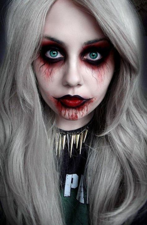 45 Examples of DIY Halloween Makeup | Page 2 of 3 | Cuded Nem Halloween Makeup, Carnaval Make-up, Pelottava Halloween, Vampire Makeup Halloween, Makeup Zombie, Halloweenský Makeup, Uhyggelig Halloween, Holloween Makeup, Creepy Makeup