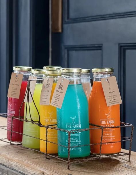 Organic Bakery, American Style House, Juice Store, Fruit Juice Recipes, Heritage Building, Smoothie Shop, Food Business Ideas, Farm Day, Juice Packaging