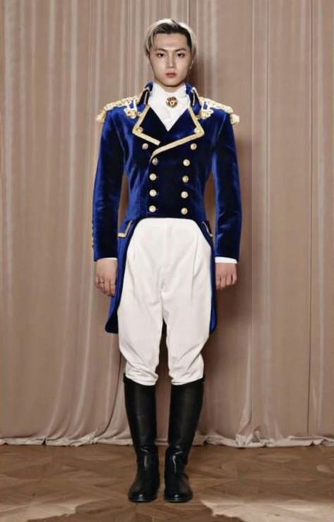 Jay Border Carnival, Bella Epoque, Border Carnival, Grad Outfits, Prince Coat, Prince Clothes, King Outfit, Blue Costumes, Outfit Korean