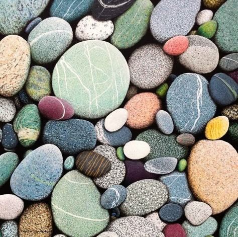 Island Beach Stones” Original Painting | Cameron Thurbide's Art Blog Rock Textures, Geology Rocks, Rock And Pebbles, Beach Rocks, Pebble Stone, Cool Rocks, Glass Studio, Beautiful Rocks, Beach Stones