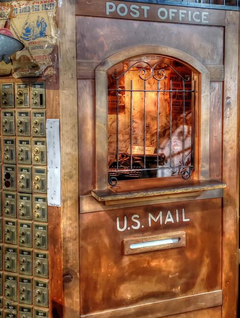 Old Post Office Old Western Post Office, Post Office Aesthetic, Post Office Interior, Post Office Design, Vintage Post Office, Old West Town, Ticket Booth, Office Images, Old Post Office