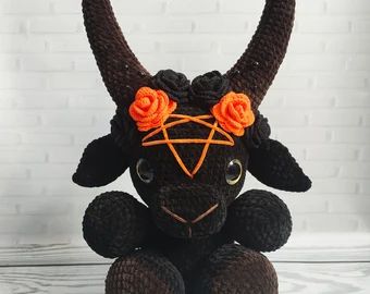 Goat Crochet Pattern, Goat Crochet, Crochet Goat, Goat Plush, Crochet Dinosaurs, Spooky Crafts, Knit Quilt, Designer Crochet, Car Guy Gifts