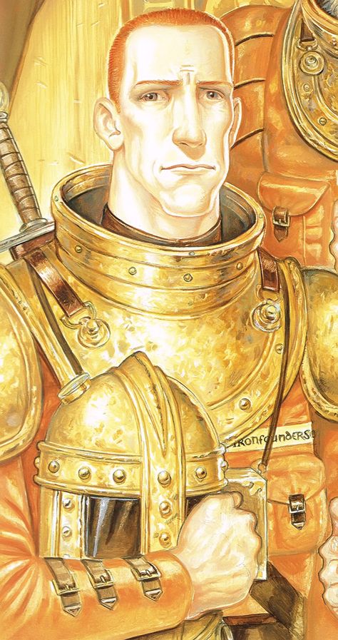 Carrot Ironfoundersson (Discworld) as a youth, in armor, helmet on arm Carrot Ironfoundersson, Discworld Drawing, Captain Carrot, Discworld Art Illustrations, Captain Carrot Discworld, Discworld Tumblr, Discworld Characters, Terry Pratchett Books, Armor Helmet