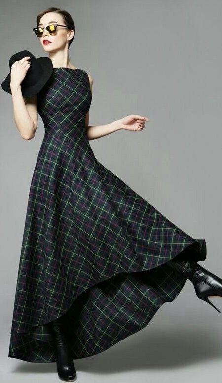 Sukienki Maksi, Detail Couture, Tartan Fashion, Scottish Plaid, Tartan Dress, Blouse Diy, Fashion Blouse Design, Pretty Clothes, Trendy Wedding