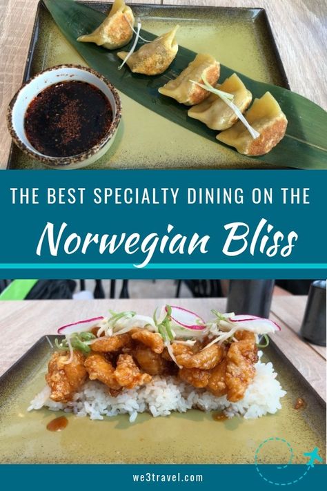 Best Norwegian Bliss dining options. We break down the Specialty Dining Plans, review the complementary and Norwegian Bliss specialty dining options, and the best places to spend your money on a Norwegian Bliss cruise. #norwegianbliss #norwegiancruiselines #cruise #cruisetips #cruising #familytravel  via @we3travel Alaskan Honeymoon, Ncl Bliss, Panama Cruise, Norwegian Bliss, Mexican Riviera Cruise, Water Vacation, Best Cruise Ships, Cruise Kids, Cruise Ports