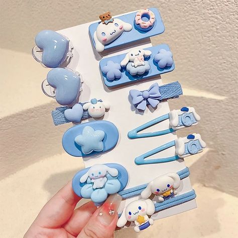 Cartoon Girl Hair, Hair Clips Aesthetic, Kawaii Hair Clips, Kawaii Hair, Gifts Blue, Girl Hair Accessories, Cartoon Hair, Images Kawaii, Hello Kitty Accessories