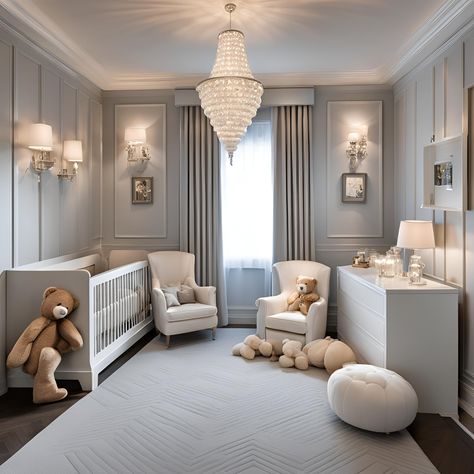 Luxury Nursery Ideas, Baby Room Luxury, Nursery Themes Boy, Classy Nursery, Bedroom Baby Boy, Luxury Baby Nursery, Modern Childrens Room, Luxury Baby Room, Sophisticated Nursery