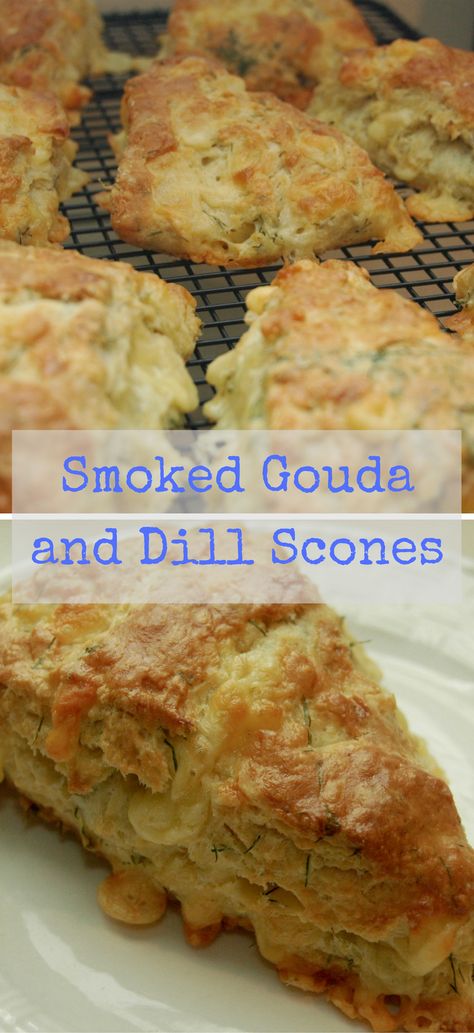 Dill Scones, Flaky Scones, Gouda Recipe, Scone Recipes, Tea And Crumpets, Savory Scones, Food Infographic, Bakery Ideas, Smoked Gouda