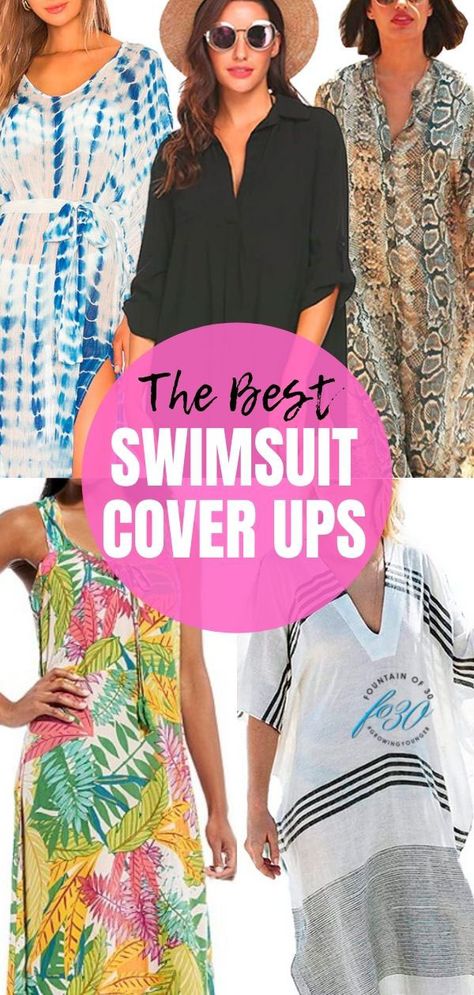 The Best Swimsuit Cover Ups For Women Over 40 - fountainof30.com Classy Beach Coverup, Beach Wear For Women Outfits Swim, Swimming Cover Up, Swimsuit Coverups 2023, Swim Cover Up 2023, Pool Looks Women, Swimsuits Outfits Cover Up, Dress Over Swimsuit, Bathing Suit Cover Up Ideas