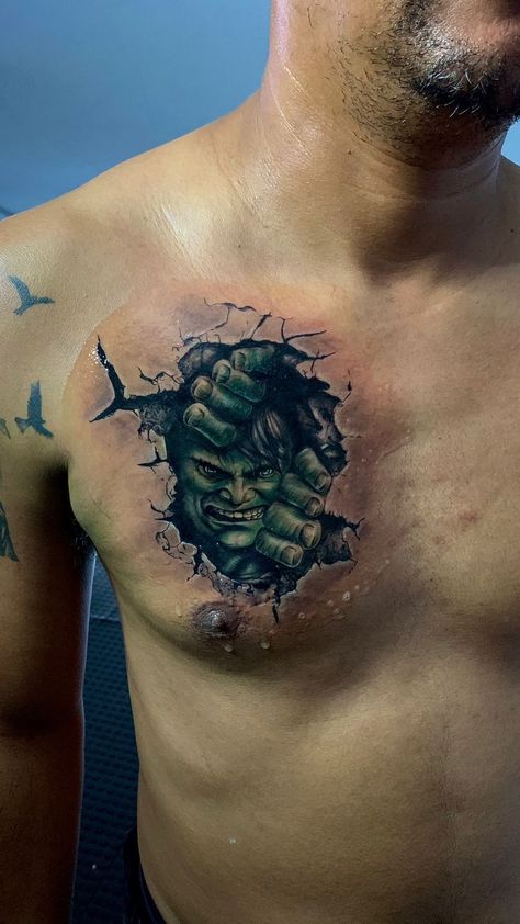 Hulk Tattoo For Men, Hulk Tattoo Design, Hulk Tattoo Ideas, Tattoos Pulseras, Scratch Tattoo, Hulk Tattoo, Body Modification Piercings, Survivor Tattoo, Helmet Tattoo