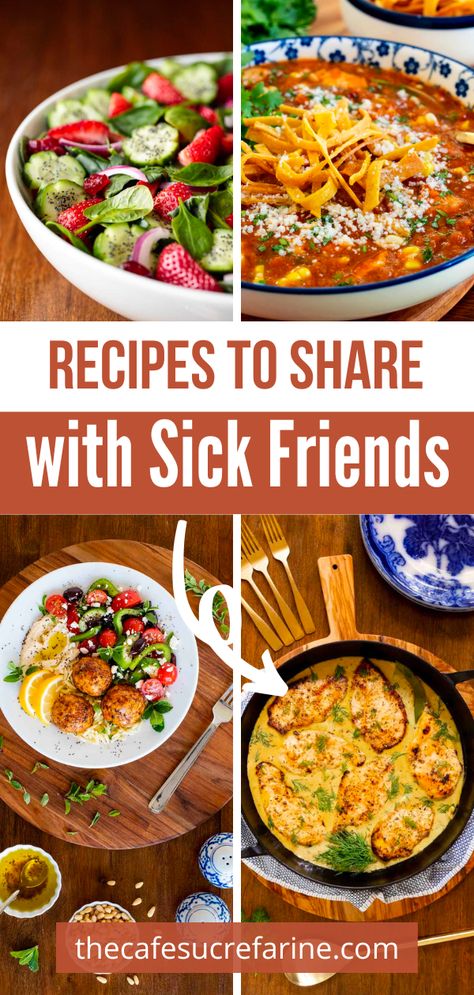 Healthy Dinner For Sick People, Dinner Recipe When Sick, Chicken Recipes When Sick, Quick Sick Meals, Meal For Sick Friend Families, Easy Healthy Meals When Sick, Supper Ideas When Your Sick, Crockpot Recipes When Sick, Food For The Sick