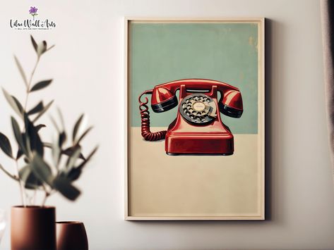 Retro Phone Poster, Rotary Phone red, Rotary phone décor, Vintage Telephone Print, Cool Retro poster art Maximalist wall art, Retro wall art Rotary Phone Art, Aesthetic Rotary Phone, Red Rotary Phone Aesthetic, Rotary Phone Decor, Rotary Telephone, Retro Rotary Phone, Maximalist Wall, Rotary Phone, Maximalist Wall Art