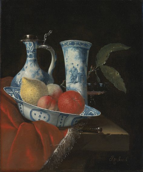 Baroque Artworks, Dutch Still Life, Chinese Porcelain Vase, European Sculpture, Velvet Cloth, Stone Table, Still Life Fruit, Dutch Painters, Porcelain Art