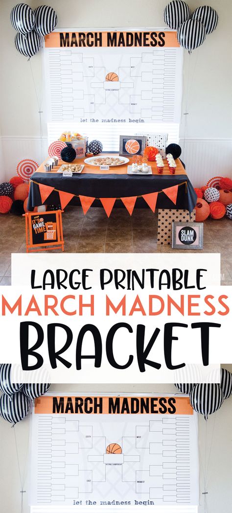 LARGE March Madness Bracket Printable by Lindi Haws of Love The Day #marchmadness #basketball #basketballpartyideas #basketball party March Madness Birthday Party, March Madness Decorations, March Madness Theme, March Madness Ideas, Basketball Cakes, March Madness Party, March Madness Parties, Basketball Party Ideas, March Madness Bracket