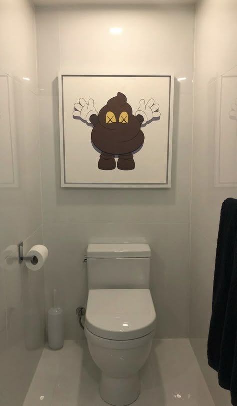 Hype Beast Bathroom Decor, Minimal Hypebeast Living Room, Hype Beast Kitchen, Hype Beast Bathroom, Hypebeast Bathroom Decor, Kaws Bedroom Decor, Kaws Living Room Decor, Hype Beast Living Room, Hypebeast Bathroom