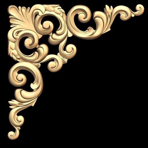 Motif Arabesque, Baroque Ornament, 3d Cnc, Photo Frame Design, Wood Carving Designs, Wall Molding, Carving Designs, Wood Carving Art, 3d Printers