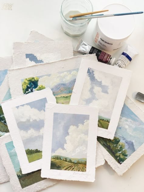 Mini Landscape Watercolor, Mini Landscape Paintings Acrylic, Watercolour Mini Paintings, Mini Watercolor Painting, Mini Watercolor Landscape, Watercolor Mini Paintings, Mini Landscape Paintings, Mini Art Ideas, Aquarelle Aesthetic