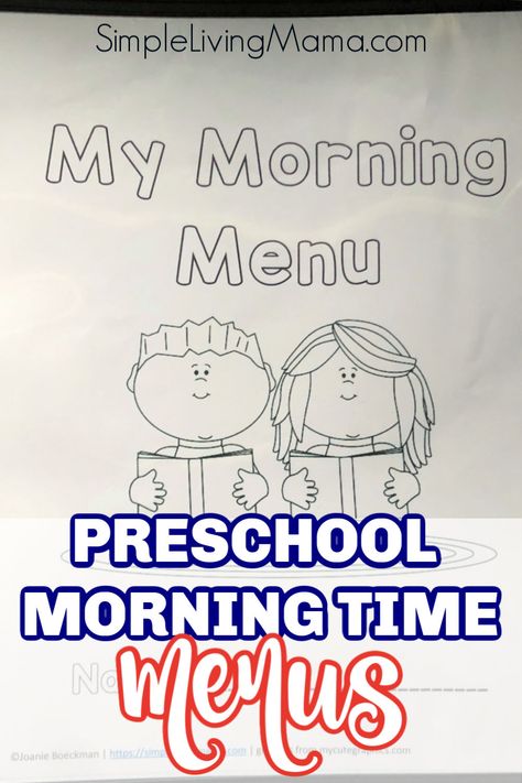 Since implementing our homeschool morning basket and morning time menus for my older kids, I wanted a way to bring my little preschoolers into the morning time action. I decided to put together a preschool morning time menu for littles and it is working wonderfully! I am so excited to share with you what our […] The post Preschool Morning Time Menu with FREE Printable Morning Time Cover appeared first on Simple Living Mama. Themed Morning Basket, Morning Menus Preschool, Morning Time Routine, Morning Menu Homeschool, Homeschool Morning Basket, Free Morning Work, Breakfast Invitation, Morning Baskets, Preschool Apple Theme