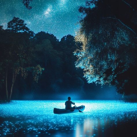 Beauty of Bioluminescence #BioluminescentMagic, #GlowingWaters, #NighttimeWonder, #LuminousLake, #NatureGlow, #StarlitWaters, #NocturnalBeauty, #NaturalLightShow, #BioluminescentLife, #MagicalNightscape Bioluminescent Ocean, Bioluminescence Beach, Writing Aesthetics, Lone Wolf, Writing Ideas, Light Show, Night Time, The Dreamers, Lake