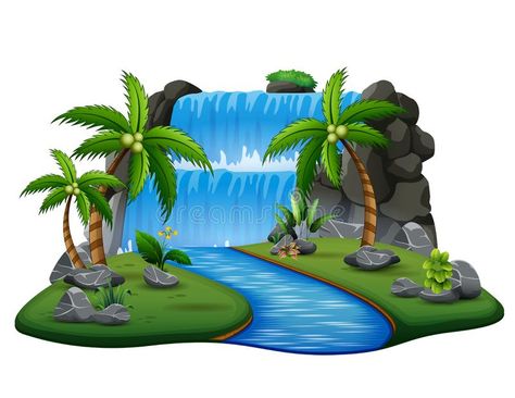 Scene with waterfall and river background. Cartoon of Scene with waterfall and r #Sponsored , #Sponsored, #advertisement, #waterfall, #background, #river, #Scene River Background, Free Cartoon Characters, Farm Animals Preschool, Bamboo Background, Scene Background, Birthday Cake Topper Printable, Free Cartoons, Cartoon Background, Quiet Book