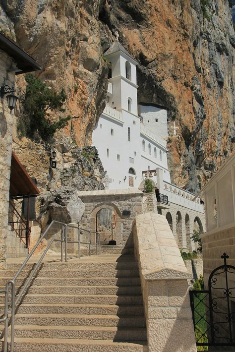 Ostrog Monastery - Ostrog Monastery, Tivat Montenegro, Cliff Face, Montenegro Travel, Church Aesthetic, Church Architecture, Beautiful Nature Wallpaper, Macedonia, Serbia