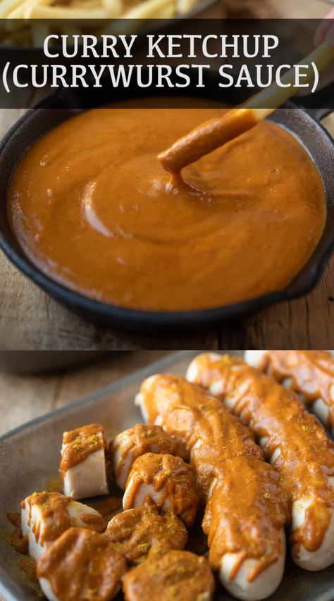 German Curry Sauce, German Currywurst, Curry Sauce For Chips, Canning Curry Sauce, Irish Curry Sauce, German Street Food, Currywurst Sauce, Curry Ketchup Recipe, Curry Ketchup