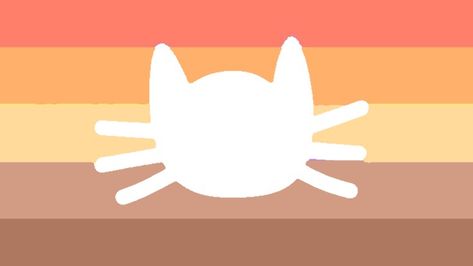 Warm red, oranges, yellows and browns in stripes with a white cat image ontop of it. Catgender Pronouns, Xenogender Pronoun Flags, Neopronoun List, Neo Pronoun Flags, Neon Pronouns, Xenopronouns Flags, Neo Pronouns Flag, Cat Xenogenders, Neopronouns Flag