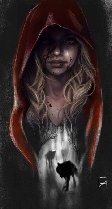 Lup Singuratic, Red Riding Hood Art, Theme Tattoo, Dark Art Drawings, Wolf Art, Arte Fantasy, Little Red Riding Hood, Digital Art Girl, Gothic Art