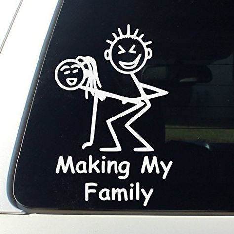 Family Car Stickers, Funny Car Bumper Stickers, Funny Stick Figures, Stick Figure Family, Family Decals, Van Wall, Tool Boxes, Funny Family, Family Funny