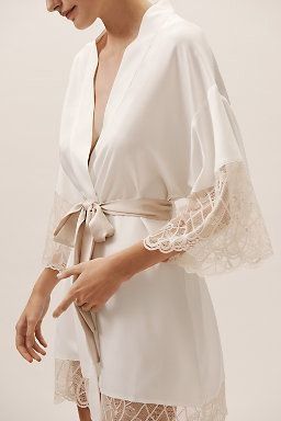 Kimono Robe Sewing Pattern - Do It Yourself Kimono Robe Sewing Pattern, Kimono Sewing Pattern, Womens Wrap Dress, Wedding Dresses Bridesmaids, Anthropologie Wedding, Silk Sleepwear, Kimono Pattern, Lace Kimono, Bridal Robes