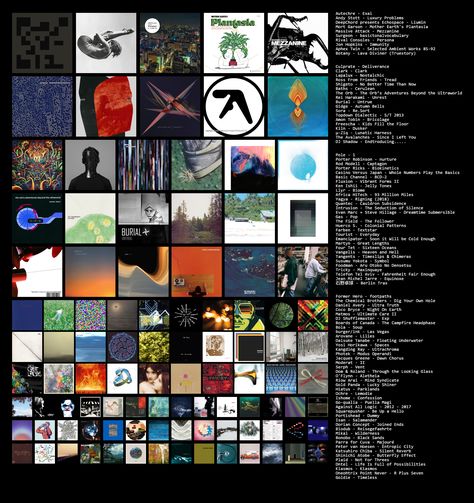 Here are 100 of my favorite electronic albums, 1 per artist. Feel like i've listened to enough music to know my tastes. Hope you all enjoy discovering some new music! Electronic Music Aesthetic, Electronic Aesthetic, Massive Attack, Aphex Twin, Aesthetic Music, Ambient Music, Artist Aesthetic, Music Aesthetic, Music Albums