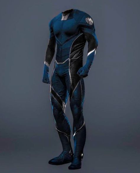 Quicksilver Suit Design, Super Suit Concept Art, Cool Superhero Suit Designs, Superhero Costume Design Male, Speedster Suit Designs, Superhero Suit Design, Superhero Clothes, Blue Superhero, Superhero Man