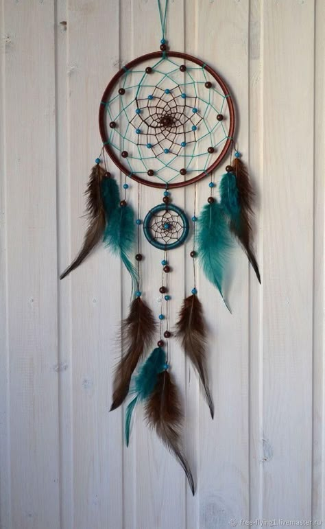 Floral Dream Catcher, Atrapasueños Diy, Wool Crafts Diy, Making Dream Catchers, Diy Dream Catcher Tutorial, Dream Catcher Mandala, Anting Manik, Dream Catcher Patterns, Blue Dream Catcher