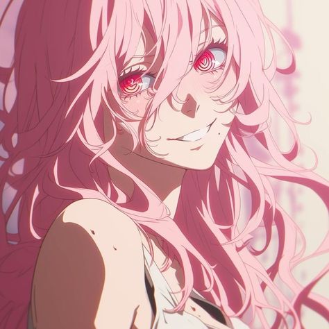 Pink Cute Pfp, Pink Hair Oc, Pink Hair Character, Pink Hair Pfp, Pink Hair Red Eyes, Pink Oc, Chainsaw Man Oc, Characters With Pink Hair, Dragon Eyes