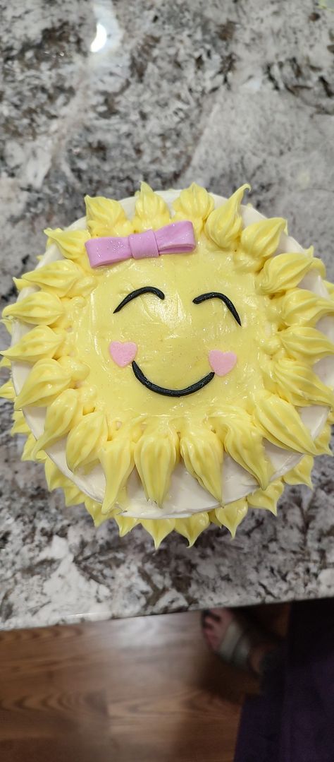 Made this for my granddaughter's 1st Trip Around the Sun birthday party!! First Trip Around The Sun Cake Smash, Sun Cake Birthday, 1st Trip Around The Sun Birthday Cake, Sun Smash Cake, First Trip Around The Sun Birthday Cake, First Trip Around The Sun Cake, Sunshine Smash Cake, Sun Birthday Party, 1st Trip Around The Sun