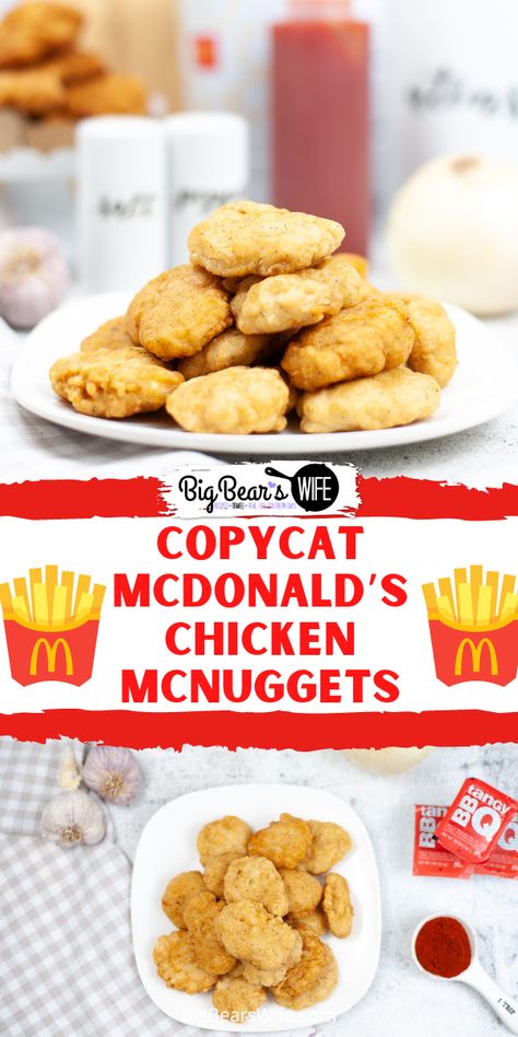 Homemade Chicken Mcnuggets, Copycat Mcnuggets, Chicken Mcnuggets Recipe, Mcnuggets Recipe, Copycat Mcdonalds, Mcdonalds Copycat Recipes, Mcdonalds Chicken, Chicken Mcnuggets, Chicken Nugget Recipes