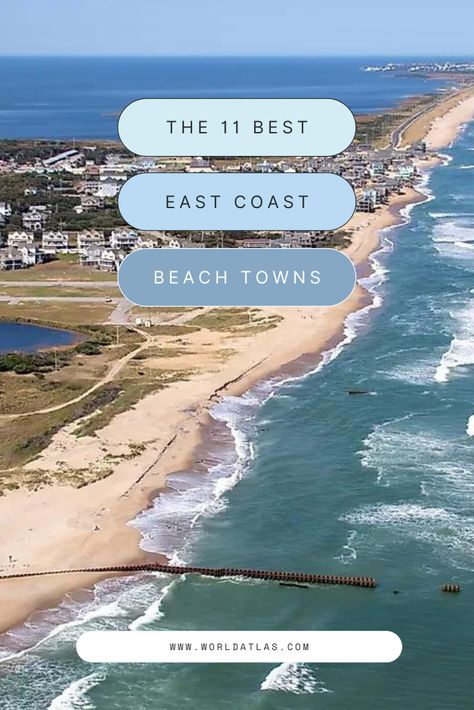 Click the link to visit the most beautiful beach towns in the east coast. Best Beach Towns To Live In Us, Best Places To Visit On The East Coast, Best Beach Towns In Us, East Coast Beach Towns, Beach Towns In The Us, Coastal Towns Usa, East Coast Summer Vacation, East Coast Beach Aesthetic, Cheap Beach Vacations Usa