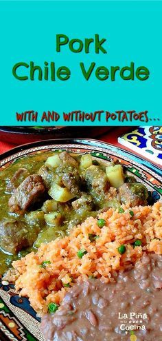 Pork Chile Verde~ With and Without Potatoes Green Chilli Pork Recipes, Pork Verde Recipe, Chili Verde Pork Authentic, Pork Verde, Chile Verde Pork, Pork Chile Verde, Pork Stew Meat, Chili Verde Pork, Chile Colorado