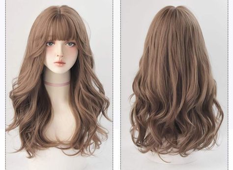 The front view and back view of the human wig. Doll wigs can be made too! #wigs #humanwigs #dolls #dollwigs #toys #toywigs #toyideas #toyindustry Wig Material, Packing Bags, Long Curly Wig, Human Wigs, Honey Tea, Wavy Wig, Front Hair Styles, Wavy Curly Hair, Curly Wig