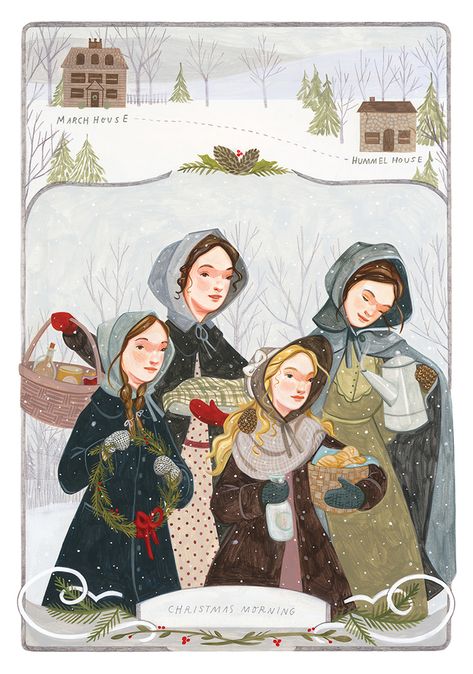 Little Women — Rebecca Green Taryn Knight, Rebecca Green, Happy New Year Friends, Green Illustration, Illustration Kunst, Little Woman, Winter Szenen, Louisa May Alcott, Woman Illustration