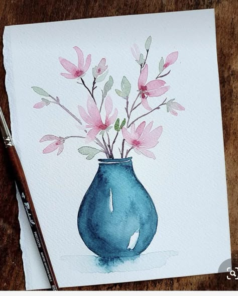 Realistic Flower Drawing, Beautiful Flower Drawings, Watercolor Flowers Tutorial, Watercolor Paintings For Beginners, Diy Watercolor Painting, Watercolour Inspiration, Watercolor Paintings Easy, Watercolor Painting Techniques, Watercolor Flower Art